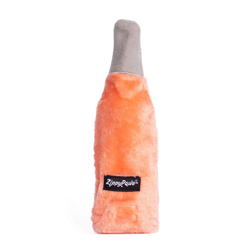 ZippyPaws Happy Hour Crusherz - Interactive Dog Toys to Keep Them Busy, Squeaky Plush Pet Toy for All Breeds, for Small, Medium, & Large Dogs, Drink Themed Crinkle Water Bottle Toy - RosÃ© - Image 2